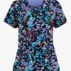 Easy STRETCH By Butter-Soft™ Floral Blossoms Women's 4-Pocket Lace Up V-Neck Printed Scrub Top