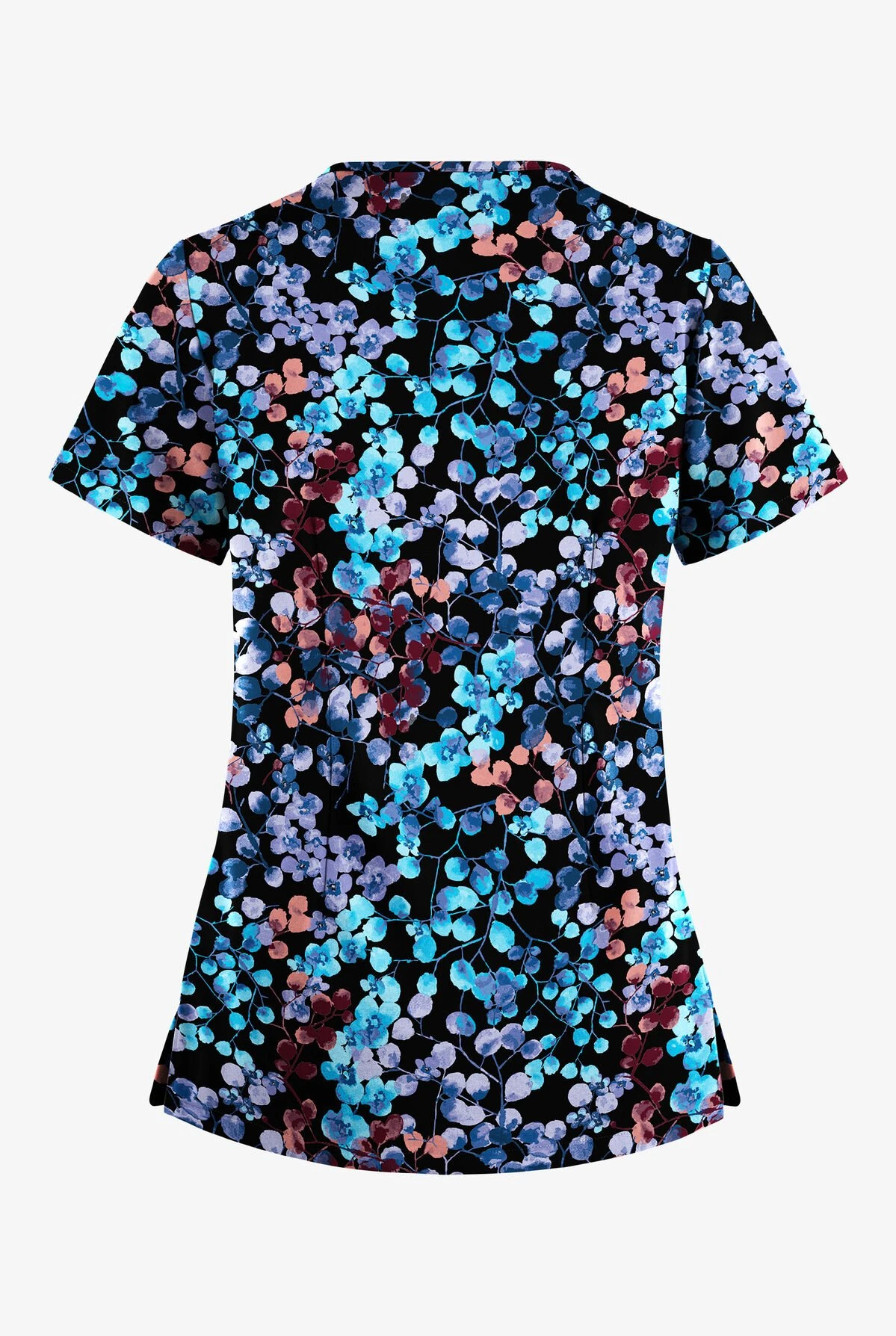 Easy STRETCH By Butter-Soft™ Floral Blossoms Women's 4-Pocket Lace Up V-Neck Printed Scrub Top - Image 2