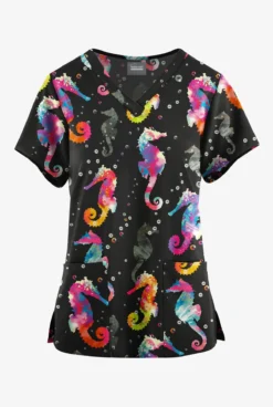 Butter-Soft Originals Relaxing Day Women's 4-Pocket Rounded V-Neck Printed Scrub Top