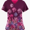 Easy STRETCH By Butter-Soft™ Folkloric Floral Women's 2-Pocket Mitered V-Neck Printed Scrub Top