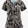 Easy STRETCH By Butter-Soft™ Kashmir Paisley Women's 2-Pocket Mitered V-Neck Printed Scrub Top