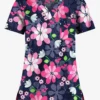 UA Butter-Soft STRETCH Fantasy Flora Navy Women's 1-Pocket V-Neck Tuck-In Printed Scrub Top