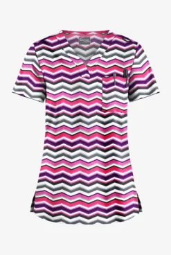 UA Butter-Soft STRETCH Miami Deco Rosebud Women's 1-Pocket V-Neck Print Scrub Top