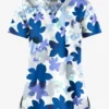 UA Butter-Soft STRETCH Floral Shades White Printed Women's 1-Pocket V-Neck Scrub Top