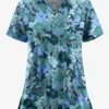 UA Butter-Soft STRETCH Layered Floral Women's 2-Pocket V-Neck Print Scrub Top