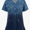 UA Butter-Soft STRETCH Roman Mosaic Navy Women's 2-Pocket V-Neck Print Scrub Top