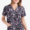 UA Butter-Soft STRETCH Whispering Floral Rosebud Women's 2-Pocket V-Neck Print Scrub Top