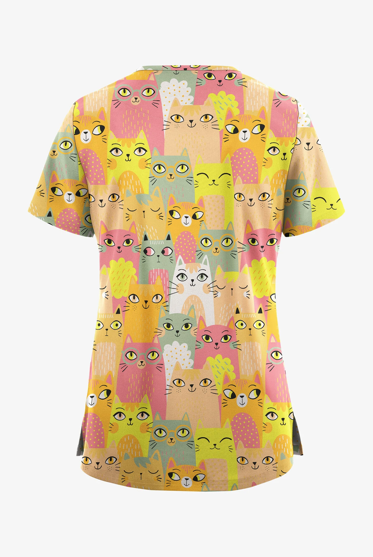 UA Butter-Soft STRETCH Party Time Guava Fizz Women's 3-Pocket V-Neck With Sport Trim Scrub Top - Image 2