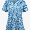 UA Butter-Soft STRETCH Summer Animal Royal Women's 3-Pocket V-Neck With Sport Trim Scrub Top