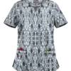 UA Butter-Soft STRETCH Kasih Ikat Women's 4-Pocket V-Neck Print Scrub Top