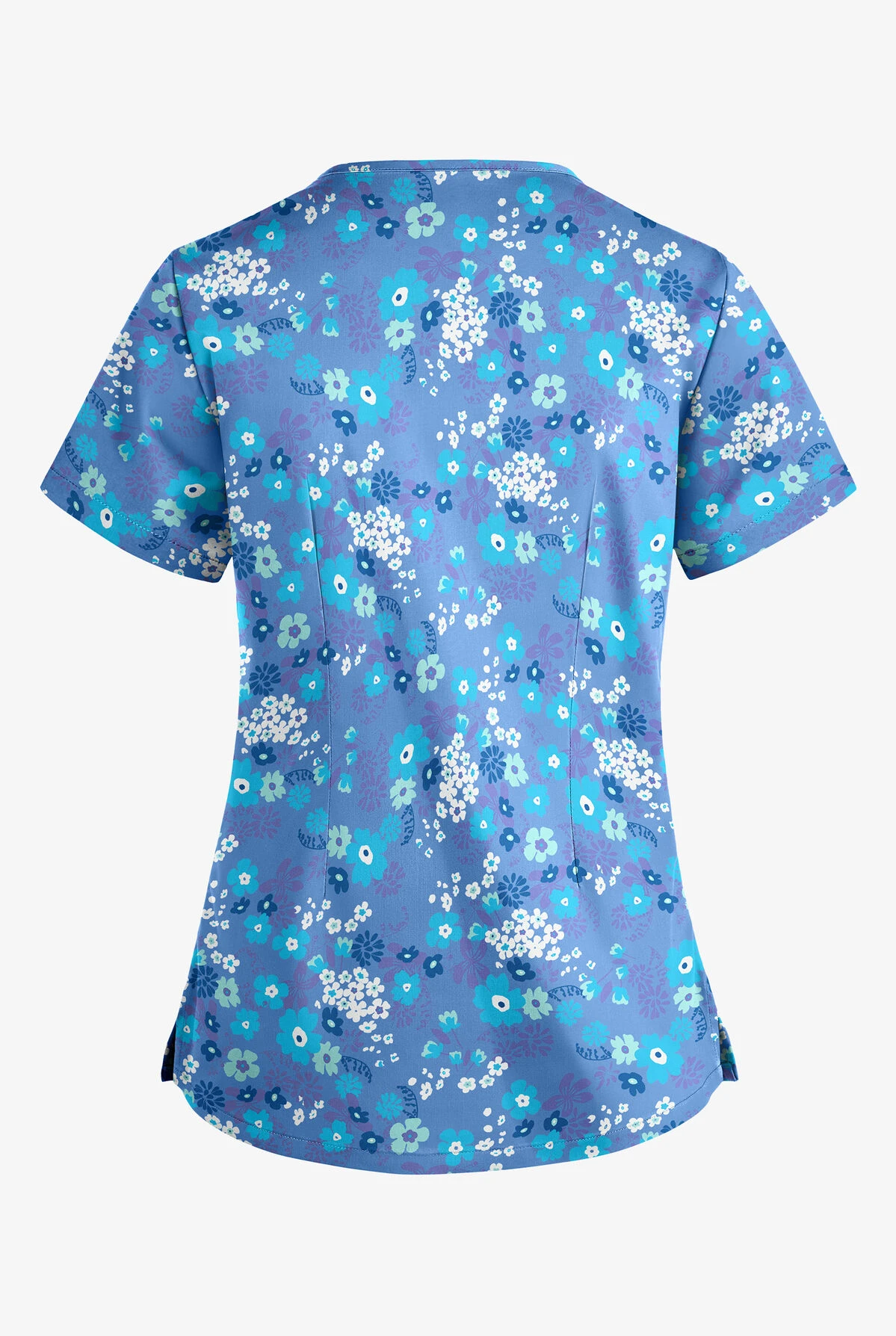 UA Butter-Soft STRETCH Whispering Floral Ceil Women's 4-Pocket Large Grommet Print Scrub Top - Image 2